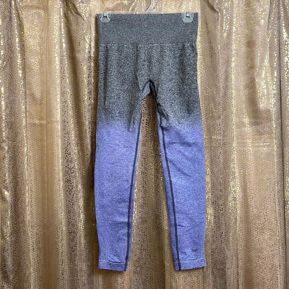 Gymshark purple/gray ombré seamless leggings, size S